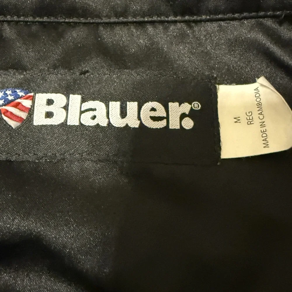Blauer Police Uniform Short Sleeved Poly Zippered Shirt Size‎ Medium Blue